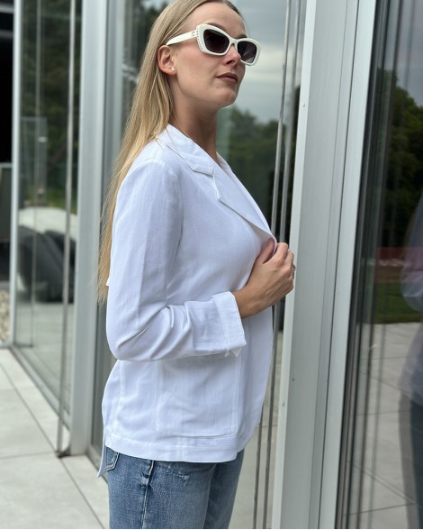 Sako dámské Emporio Armani bílé lněné